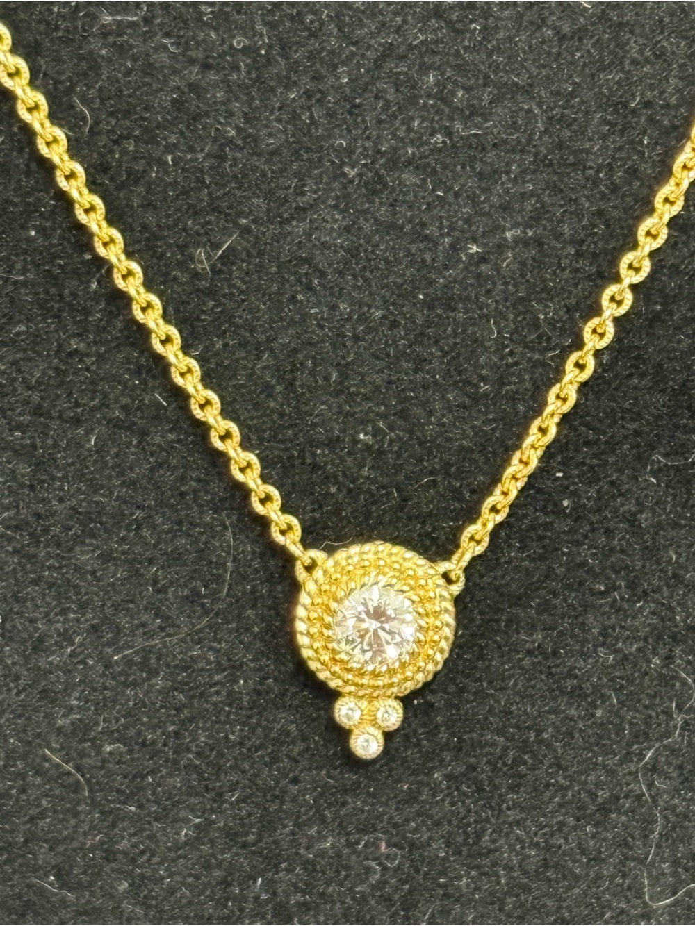 Judith Ripka gold clad 925 sterling and CZ necklace